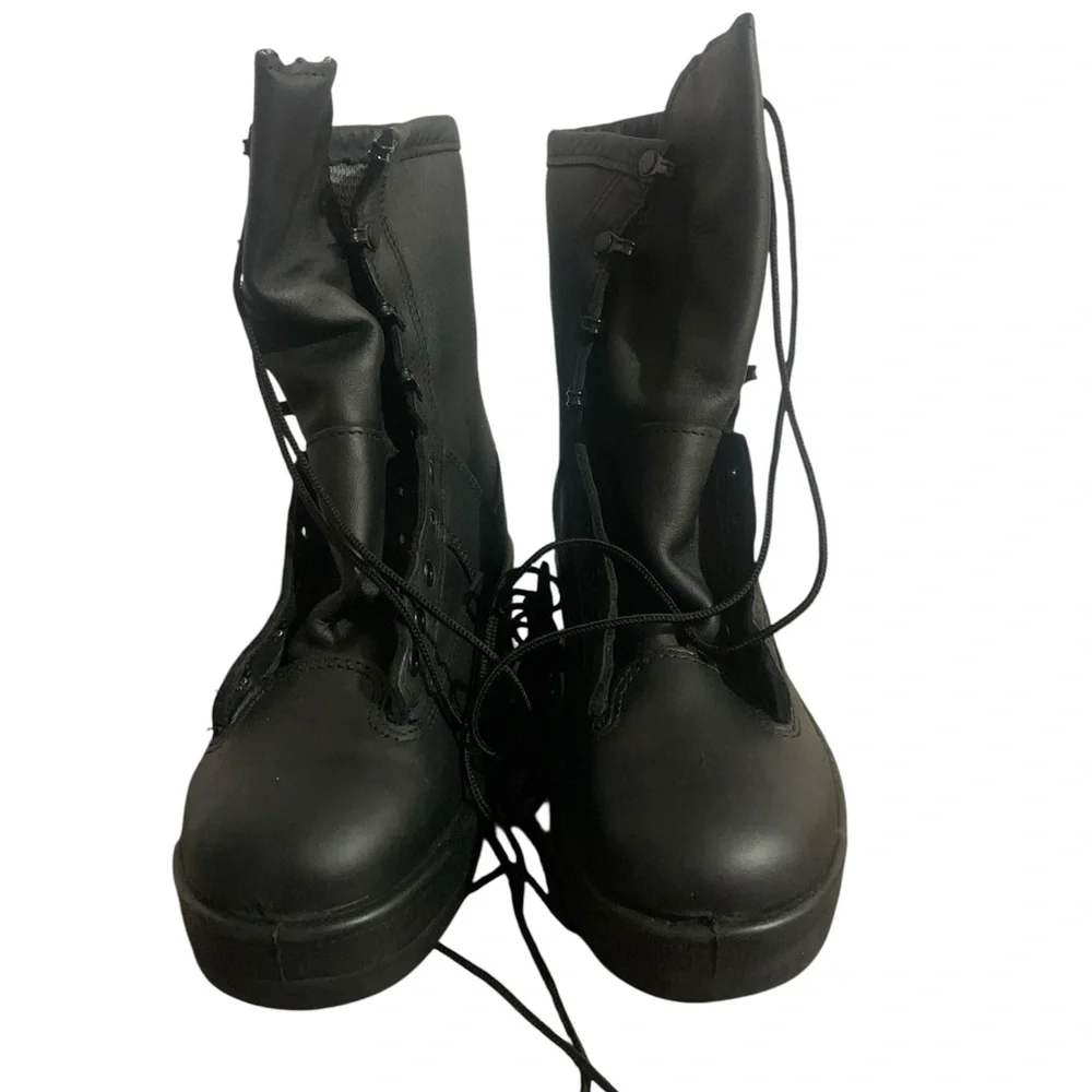 Rocky Military Black Leather Combat Boots Men 8.5W